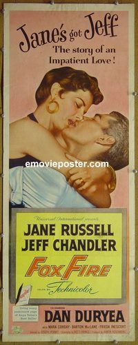 a301 FOXFIRE insert movie poster '55 sexy Jane Russell!