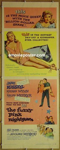 a319 FUZZY PINK NIGHTGOWN insert movie poster '57 Jane Russell