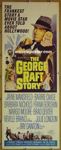 a323 GEORGE RAFT STORY insert movie poster '61 Jayne Mansfield