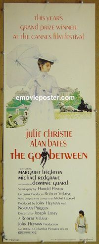 a337 GO BETWEEN insert movie poster '71 Julie Christie, Alan Bates