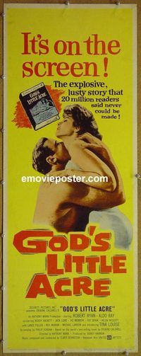 a338 GOD'S LITTLE ACRE insert movie poster '58 Ryan, Ray