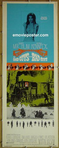 a341 GOOD GUYS & THE BAD GUYS insert movie poster '69 Robert Mitchum