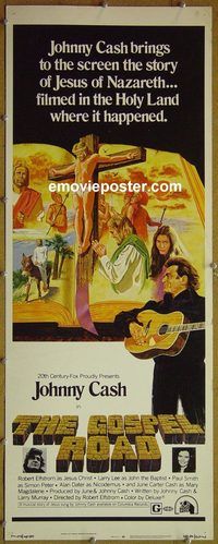 a342 GOSPEL ROAD insert movie poster '73 Johnny Cash