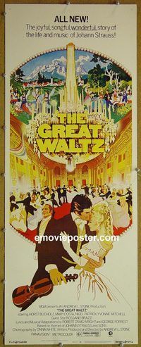a351 GREAT WALTZ insert movie poster '72 Brazzi, Bob Peak art!