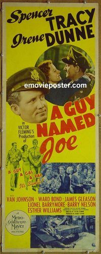 a359 GUY NAMED JOE insert movie poster '44 Spencer Tracy, Dunne
