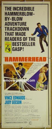 a363 HAMMERHEAD insert movie poster '68 Vince Edwards, Judy Geeson