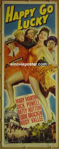 a367 HAPPY GO LUCKY insert movie poster '43 Mary Martin