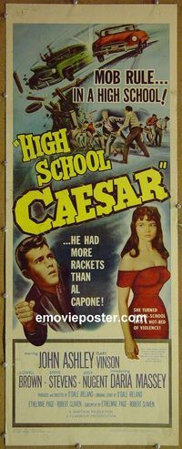 a386 HIGH SCHOOL CAESAR insert movie poster '60 Ashley, Vinson