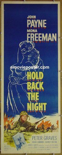 a392 HOLD BACK THE NIGHT insert movie poster '56 Korean War!
