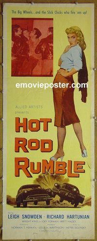 a403 HOT ROD RUMBLE insert movie poster '57 really classic image!