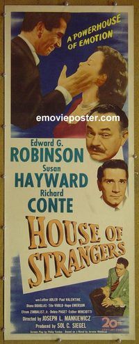 a408 HOUSE OF STRANGERS insert movie poster '49 Robinson, Hayward