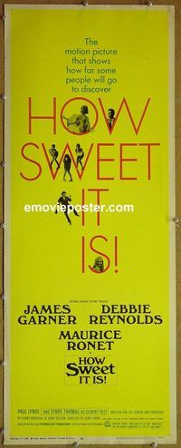 a409 HOW SWEET IT IS insert movie poster '68 Garner, Reynolds