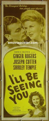 a422 I'LL BE SEEING YOU insert movie poster R48 Ginger Rogers