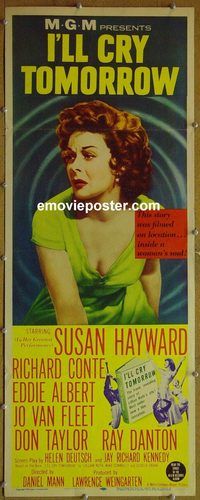 a423 I'LL CRY TOMORROW insert movie poster '55 Susan Hayward