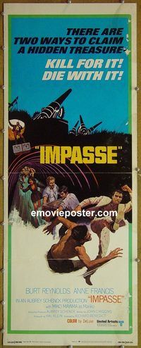 a426 IMPASSE insert movie poster '69 Burt Reynolds, Anne Francis