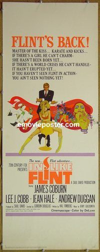a427 IN LIKE FLINT insert movie poster '67 Coburn, Bob Peak
