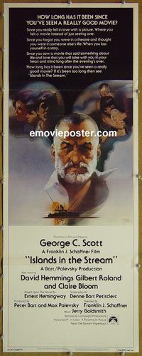 a443 ISLANDS IN THE STREAM insert movie poster '77 Gordon C. Scott
