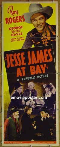 a456 JESSE JAMES AT BAY insert movie poster '41 Roy Rogers