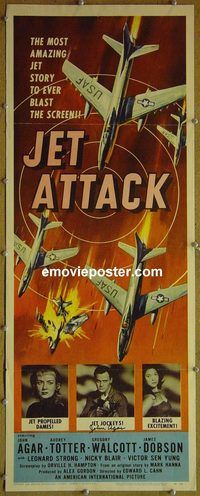 a458 JET ATTACK signed insert movie poster '58 John Agar