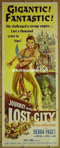 a461 JOURNEY TO THE LOST CITY insert movie poster '60 Debra Paget