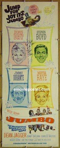 a464 JUMBO signed insert movie poster '62 Doris Day