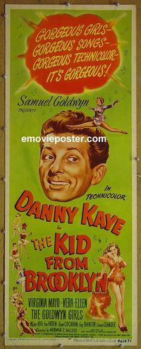 a471 KID FROM BROOKLYN insert movie poster '46 Kaye, Mayo