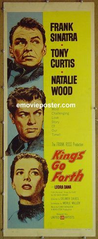 a482 KINGS GO FORTH insert movie poster '58 Frank Sinatra, Tony Curtis