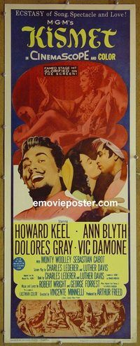 a483 KISMET insert movie poster R62 Howard Keel, Ann Blyth