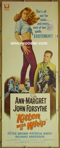 a488 KITTEN WITH A WHIP insert movie poster '64 Ann Margret