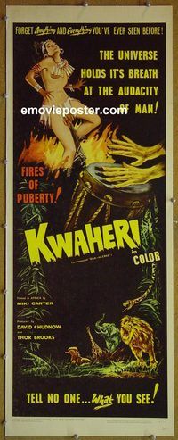 a492 KWAHERI insert movie poster '65 wild shockumentary!