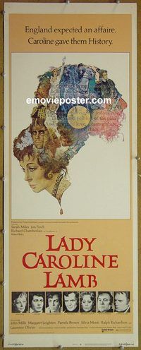a495 LADY CAROLINE LAMB insert movie poster '73 Sarah Miles