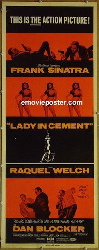 a496 LADY IN CEMENT insert movie poster '68 Frank Sinatra, Welch