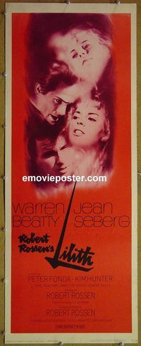 a519 LILITH insert movie poster '64 Warren Beatty, Jean Seburg