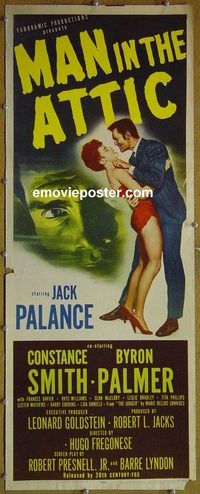 a554 MAN IN THE ATTIC insert movie poster '53 Jack Palance