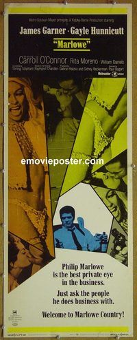a568 MARLOWE insert movie poster '69 James Garner, Rita Moreno