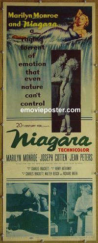 a002 NIAGARA insert movie poster '53 Marilyn Monroe, Cotten