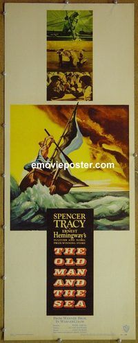 a655 OLD MAN & THE SEA insert movie poster '58 Spencer Tracy