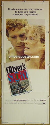 a658 OLIVER'S STORY insert movie poster '78 O'Neal & Bergen