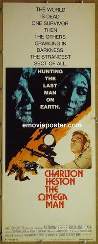 a659 OMEGA MAN insert movie poster '71 Charlton Heston