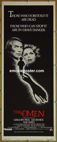 a660 OMEN style F insert movie poster '76 Gregory Peck, Lee Remick
