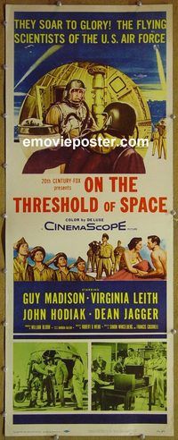 a665 ON THE THRESHOLD OF SPACE insert movie poster '56 Air Force!