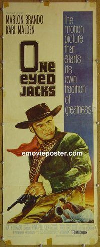 a669 ONE EYED JACKS insert movie poster '61 Marlon Brando, Karl Malden