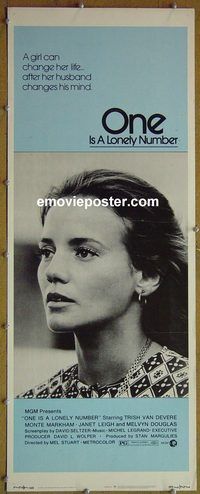 a670 ONE IS A LONELY NUMBER insert movie poster '72 Trish Van Devere
