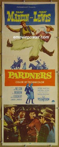 a691 PARDNERS insert movie poster '56 Jerry Lewis, Martin