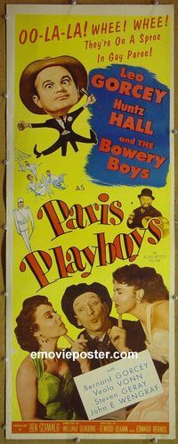 a694 PARIS PLAYBOYS insert movie poster '54 Bowery Boys