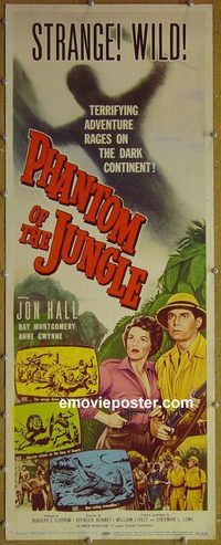 a705 PHANTOM OF THE JUNGLE insert movie poster '55 John Hall