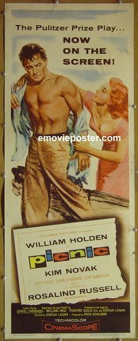 a707 PICNIC insert movie poster '56 William Holden, Kim Novak