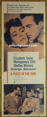a710 PLACE IN THE SUN insert movie poster R59 Clift, Taylor