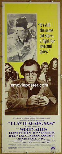 a712 PLAY IT AGAIN SAM insert movie poster '72 Woody Allen, Keaton