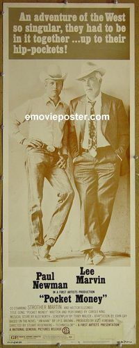 a718 POCKET MONEY insert movie poster '72 Paul Newman, Lee Marvin
